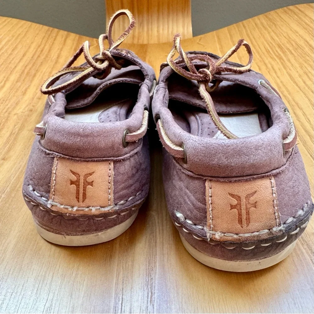 FRYE NAYA boat Shoes Leather Flats In Cinnamon Brown Women’s 7
